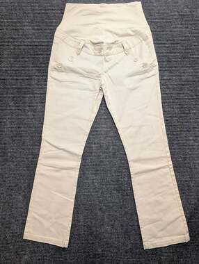 Maternity Pants Khakis small 4 / 6 cotton blend Planet Motherhood full panel